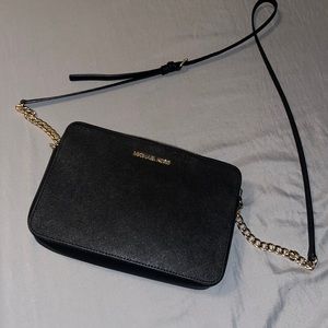 Michael Kors black large Leather Crossbody bag